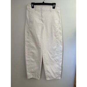 Ann Taylor Weekend Collection Seamed Barrel Ankle Pants‎ Winter White Size 4 NWT